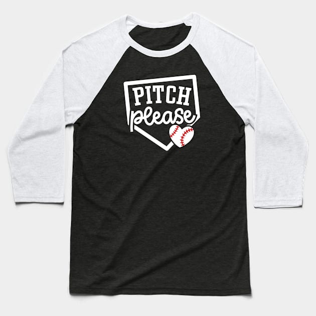 Pitch Please Baseball Player Mom Cute Funny Baseball T-Shirt by GlimmerDesigns